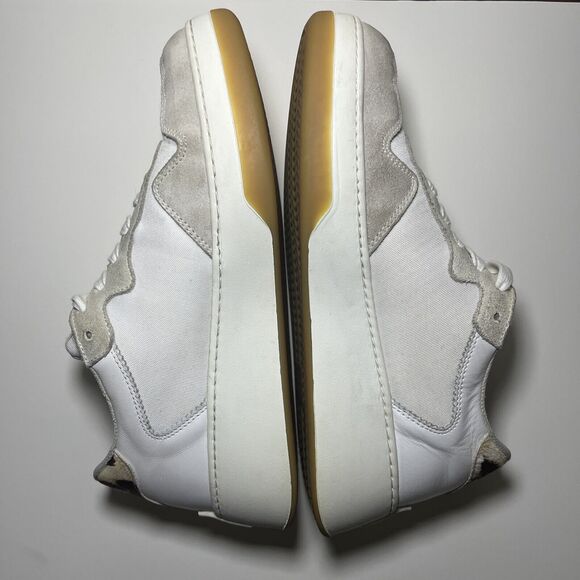 Loeffler Randall Kiera Platform Sneaker 9 Leather Suede Leopard Calf Hair Shoes - Picture 6 of 11